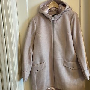 Reitmans Plus Size Soft Pink Hooded Peacoat